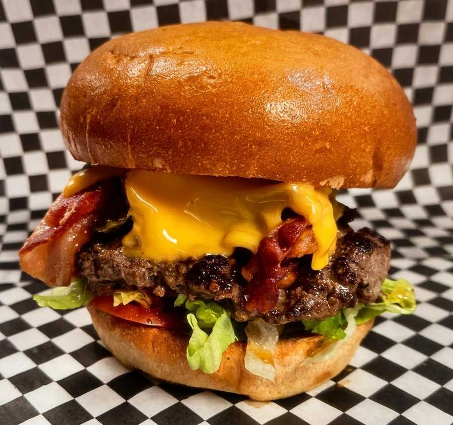 Loaded Bacon Cheeseburger at Sal's Famous on 82 St Edmonton